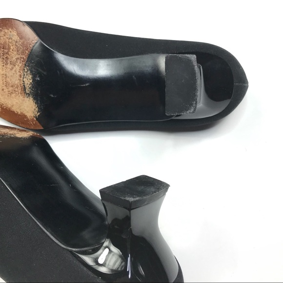 Stuart Weitzman Square Toe Bow Topped Kitten Heel Size 7.5 - Picture 7 of 9